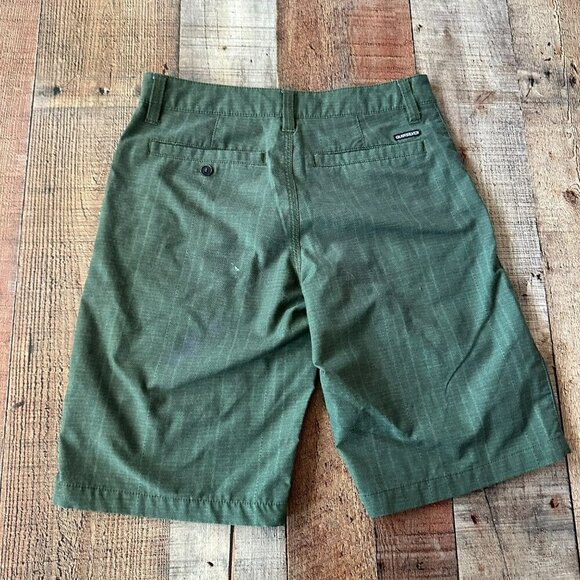 Quiksilver Boys Green Board Shorts 26” With Button & Zip Closure - Picture 8 of 11